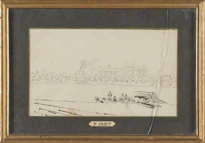 null Paul HUET (1803-1869)
Le Rhône à Avignon
Encre
12 x 20 cm