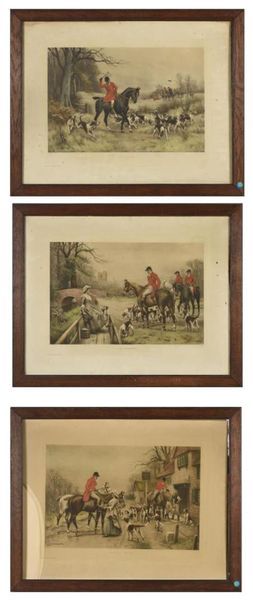 null Trois gravures anglaises en couleur sur le thème de la chasse
50 x 65 cm