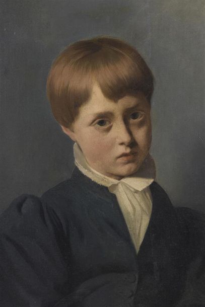 null Hippolyte FLANDRIN (1809-1864)
Portrait d'un jeune garçon 
Huile sur toile
Signée...