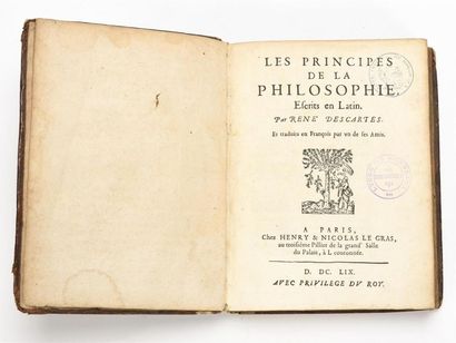 null DESCARTES (René) : Les principes de la philosophie escrits en latin par René...