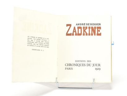 null RIDDER (André de). ZADKINE. Paris, Editions des Chroniques du Jour, 1929.

22,5...