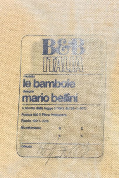 null Mario BELLINI (Né en 1935)
Canapé deux places modèle Le Bambole à structure...