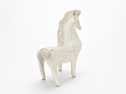 null Bruno GAMBONE (Né en 1936)
Sculpture zoomorphe représentant un cheval stylisé...