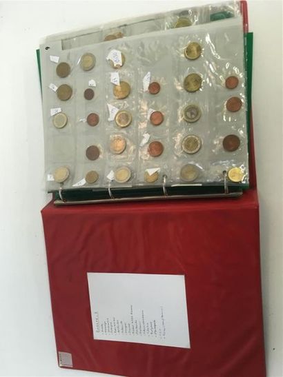 null Album de pièces de monnaies dont Euros Monaco, piece de 5 Lei Roumain de 1884,...