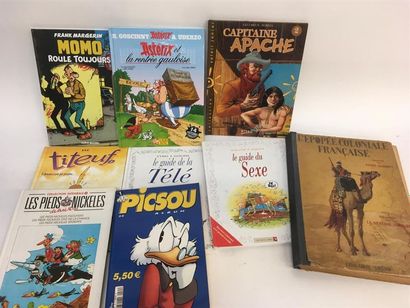 null Lot de BD dont Astérix, les pieds nicklés, Picsou, Titeuf joint l'épopée colonnial...