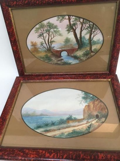 null E. Rousseau
Paire d'aquarelles
27 x 43 cm