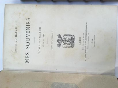 null Général du Barail. Mes souvenirs. 3 volumes. Demi-cuir. 1894. Librairie Plo...