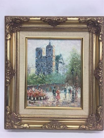 null BURNETT
Notre Dame de Paris
Huile sur toile
Signée en bas à gauche
25 x 20,...