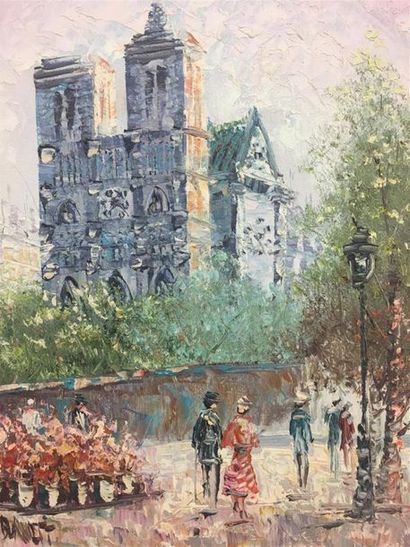 null BURNETT
Notre Dame de Paris
Huile sur toile
Signée en bas à gauche
25 x 20,...