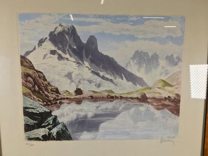 null Joanny DREVET (1889-1969)
Le lac blanc, les drus
Aquatinte signée en bas à droite,...