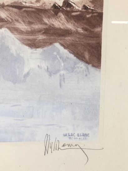 null Joanny DREVET (1889-1969)
Le lac blanc, les drus
Aquatinte signée en bas à droite,...