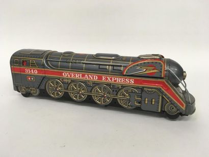 null MODERN TOYS, YONEZAWA, locomotive à pile en fer blanc "overland express"
