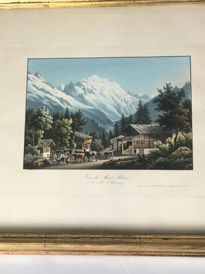 null DIKENMAN, Vue du mont blanc et de la vallée de Chamouny 
25.5 x 32.5 cm 
DIKENMAN,...