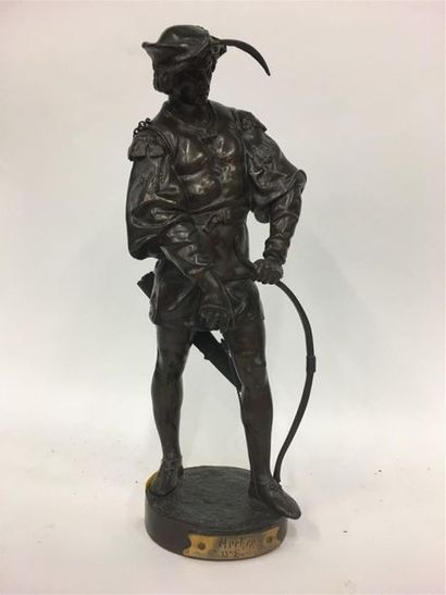 null PICAULT Émile Louis, 1833-1915,
L'archer bandant son arc
Bronze à patine brune...