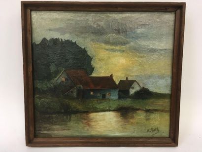 null A RATH
Paysage 
huile sur toile signée en bas à droite 
39x43cm