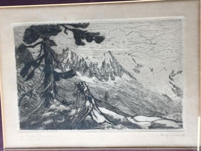 null B. Huinhald, 
Vue Prise de la Flégère 
Lithographie
17 x 23.5 cm 
Joint Gabriel...