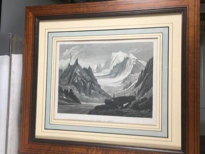 null Lot de deux pièces encadrées
Birmann 
Vue de jardin
19 x 24 cm
Col de Balme...