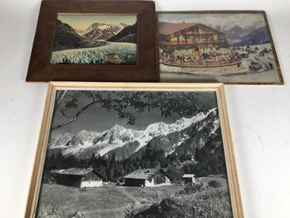 null Lot de photos dont vallée de Chamonix et pièces encadrées
