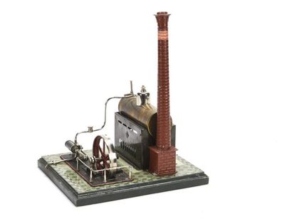 null G.B.N. : Petite usine à vapeur vive, avec chaudière horizontale et piston fixe...