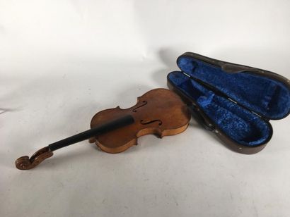 null Violon (accident) et étui de petit violon vide