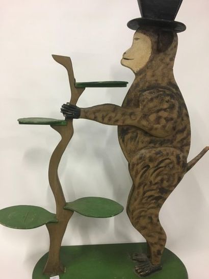 null Jardinière avec un singe en bois peint
H : 120 cm
