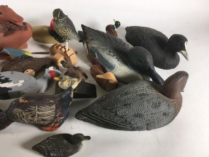 null Collection de canards en bois, plastique, terre cuite