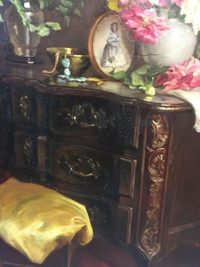 null Madeleine Boffard (1892- ? ) Artiste lyonnaise , 
Intérieur fleuri
exposé au...