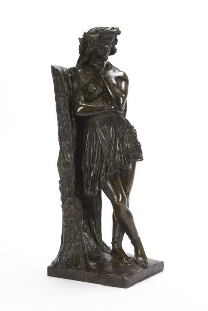 null Hippolyte Maindron, (1801-1884), beau sujet ancien en bronze patiné repréentant...