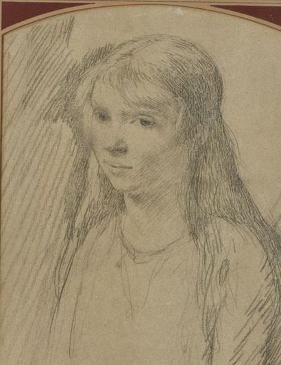 null Léon GARAUD (1877-1961)
Portrait de jeune fille 
Dessin signé en bas à droite
31,1...