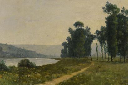 null Johannes SON (1859-1942)
Paysage de rivière
Huile sur toile signée en bas à...