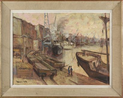 null Maurice MONTET (1905-1997)
Port de Bordeaux
huile sur toile
Signée en bas à...