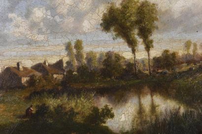 null Alexandre DEFAUX (1826-1900)
Paysage dans le gout de Barbizon
Huile sur carton...