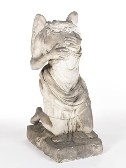 null Ecole Lyonnaise 19ème siècle
Importante statue en plâtre figurant un ange à...