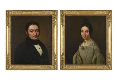 null Ecole lyonnaise fin 19ème
paire de portraits
huile sur toile
65 x 55 cm
