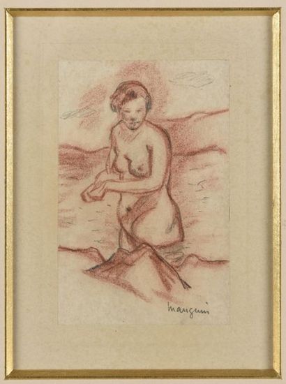 null Henri MANGUIN (1874-1949) 
Nu féminin
Dessin, signé en bas à droite
19,5 x 14,7...