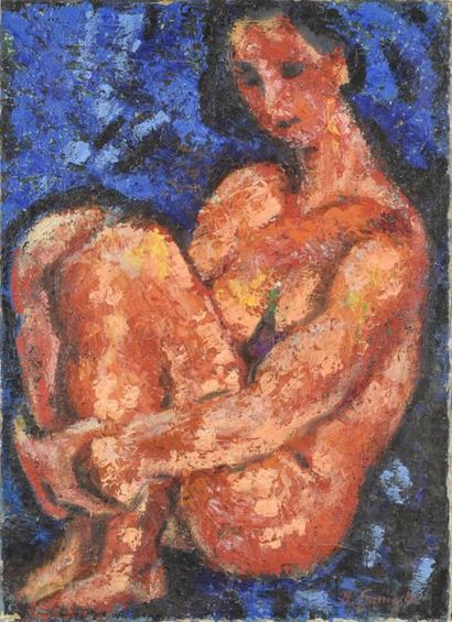null Henti GARROUSTE (1890-1982)
Le nu rouge
Huile sur toile
47 x 34 cm
Signé en...