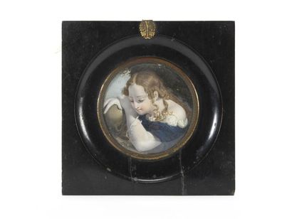 null Ecole fançaise du 19ème siècle
Marie Madeleine repentante 
miniature ronde sur...