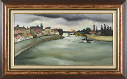 null Marcel DYF (1899-1985)
Le Rhone à Arles
Huile sur toile, signée en bas à gauche
34...
