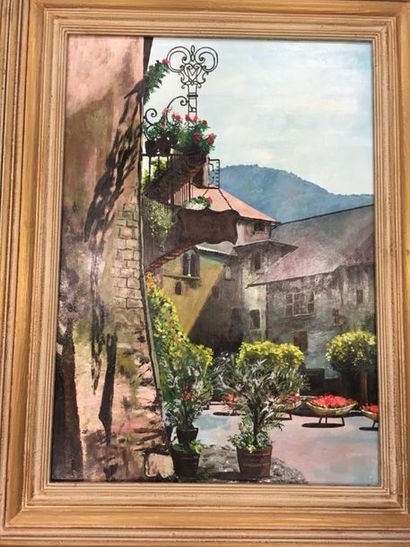 null Trois peintures de Savoie Conflans au dessus d'Albertville
Huile sur panneau
63...