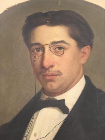 null BOUVIER
Portrait d'un homme 
huile sur toile signée et datée 1874
66 x 54 c...