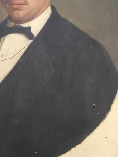 null BOUVIER
Portrait d'un homme 
huile sur toile signée et datée 1874
66 x 54 c...