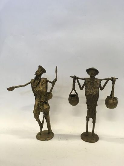 null Deux bronzes africains 
H : 36 cm