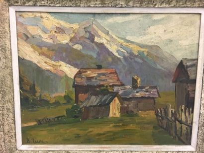 null B LURES ?
Paysage du Mont Blanc avec un chalet
huile sur carton
25 x33 cm
Joint...