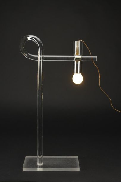 null Peter HAMBURGER (né en 1941)
Lampe de table modèle Crylicord en plexiglas à...
