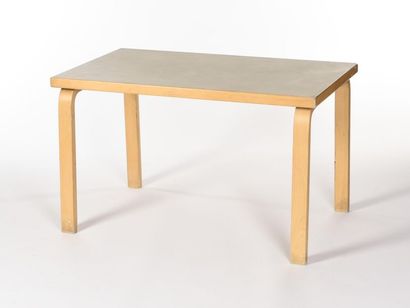 null Alvar AALTO (1898-1976)
Mobilier d'enfant 
Table modèle N65 à plateau rectangulaire...