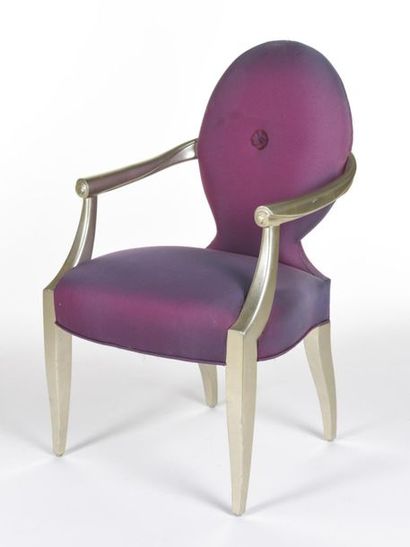 null John HUTTON (1947- 2006)
Suite de quatre chaises et deux fauteuils modèle Donghia...