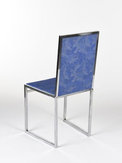 null LA METAL ARREDO (MILANO)
Suite de six chaises à structure en métal chromé garnies...