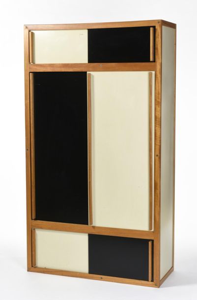 null André SORNAY (1902-2000)
Armoire à structure en acajou massif blond, tiges filetées...