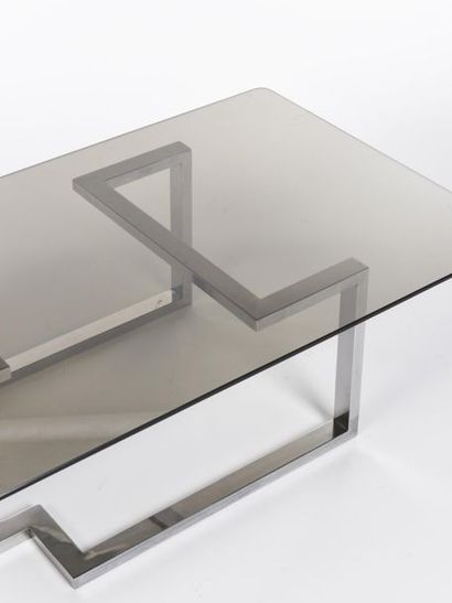 null Jean-pierre MESMIN ((XX - XXI ème)
Table basse à structure géométrique en métal...