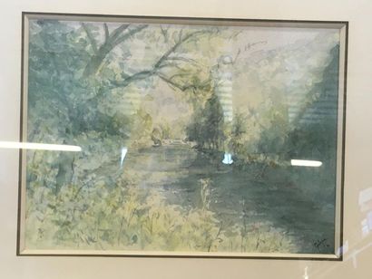 null Deux aquarelles paysage une gravure la grande Chartreuse de Voiron
37 x 29 ...